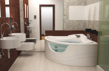Características do design de uma banheira com hidromassagem no interior da casa e apartamento (120 + Foto). Luxo acessível com benefícios para a saúde. O que você precisa saber?