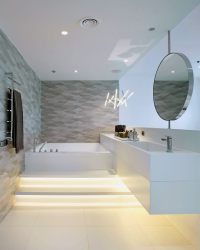 Características do design de uma banheira com hidromassagem no interior da casa e apartamento (120 + Foto). Luxo acessível com benefícios para a saúde. O que você precisa saber?