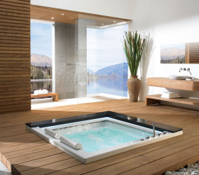 Características do design de uma banheira com hidromassagem no interior da casa e apartamento (120 + Foto). Luxo acessível com benefícios para a saúde. O que você precisa saber?