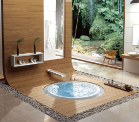 Características do design de uma banheira com hidromassagem no interior da casa e apartamento (120 + Foto). Luxo acessível com benefícios para a saúde. O que você precisa saber?