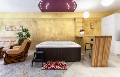 Características do design de uma banheira com hidromassagem no interior da casa e apartamento (120 + Foto). Luxo acessível com benefícios para a saúde. O que você precisa saber?