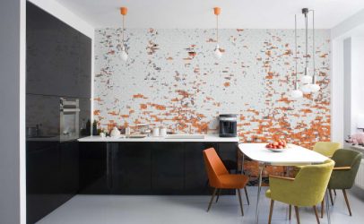 A escolha do papel de parede da foto para a cozinha - Uma solução interessante para qualquer projeto (mais de 185 fotos)