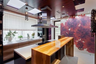 A escolha do papel de parede da foto para a cozinha - Uma solução interessante para qualquer projeto (mais de 185 fotos)
