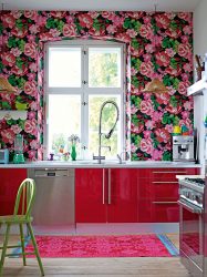 A escolha do papel de parede da foto para a cozinha - Uma solução interessante para qualquer projeto (mais de 185 fotos)