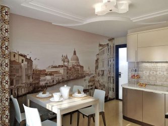 A escolha do papel de parede da foto para a cozinha - Uma solução interessante para qualquer projeto (mais de 185 fotos)