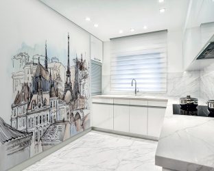 A escolha do papel de parede da foto para a cozinha - Uma solução interessante para qualquer projeto (mais de 185 fotos)
