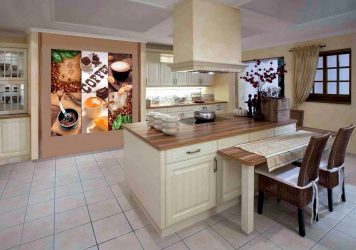 A escolha do papel de parede da foto para a cozinha - Uma solução interessante para qualquer projeto (mais de 185 fotos)