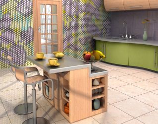 A escolha do papel de parede da foto para a cozinha - Uma solução interessante para qualquer projeto (mais de 185 fotos)