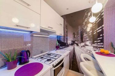 A escolha do papel de parede da foto para a cozinha - Uma solução interessante para qualquer projeto (mais de 185 fotos)