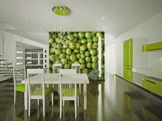 A escolha do papel de parede da foto para a cozinha - Uma solução interessante para qualquer projeto (mais de 185 fotos)