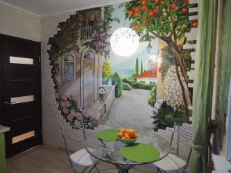 A escolha do papel de parede da foto para a cozinha - Uma solução interessante para qualquer projeto (mais de 185 fotos)
