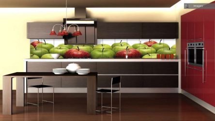 A escolha do papel de parede da foto para a cozinha - Uma solução interessante para qualquer projeto (mais de 185 fotos)