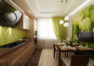 A escolha do papel de parede da foto para a cozinha - Uma solução interessante para qualquer projeto (mais de 185 fotos)