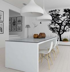 A escolha do papel de parede da foto para a cozinha - Uma solução interessante para qualquer projeto (mais de 185 fotos)