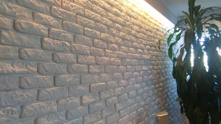 Telhas de gesso para decoração de interiores: 160+ Foto (sob a pedra, sob o tijolo) para auto-expressão brilhante