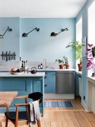 Design de cozinha azul: qual estilo entrar em contato? Mais de 170 fotos de incríveis combinações interiores