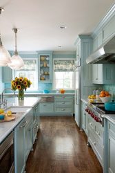 Design de cozinha azul: qual estilo entrar em contato? Mais de 170 fotos de incríveis combinações interiores