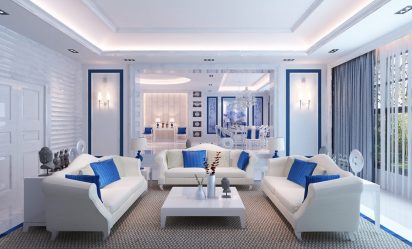 Azul: cor Zen no interior para alcançar a serenidade. 210+ (fotos) combinações de cores na cozinha, na sala de estar, no quarto