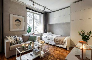 Zoneamento da sala de estar e quarto na mesma sala (235+ Design Photos): use o espaço com benefício e conveniência