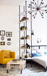 Zoneamento da sala de estar e quarto na mesma sala (235+ Design Photos): use o espaço com benefício e conveniência