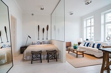 Zoneamento da sala de estar e quarto na mesma sala (235+ Design Photos): use o espaço com benefício e conveniência