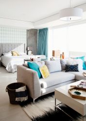 Zoneamento da sala de estar e quarto na mesma sala (235+ Design Photos): use o espaço com benefício e conveniência