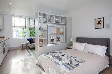 Zoneamento da sala de estar e quarto na mesma sala (235+ Design Photos): use o espaço com benefício e conveniência