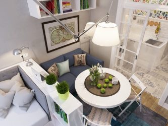 Zoneamento da sala de estar e quarto na mesma sala (235+ Design Photos): use o espaço com benefício e conveniência