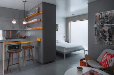 Zoneamento da sala de estar e quarto na mesma sala (235+ Design Photos): use o espaço com benefício e conveniência