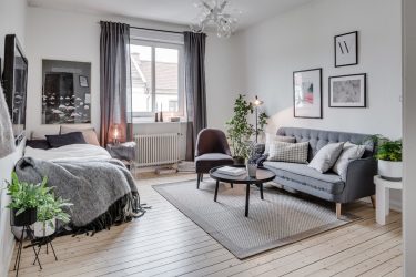 Zoneamento da sala de estar e quarto na mesma sala (235+ Design Photos): use o espaço com benefício e conveniência