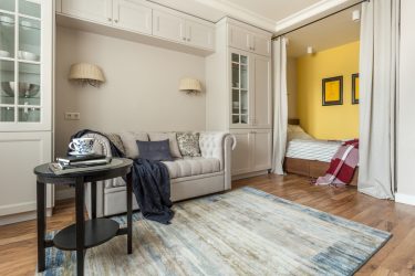Zoneamento da sala de estar e quarto na mesma sala (235+ Design Photos): use o espaço com benefício e conveniência