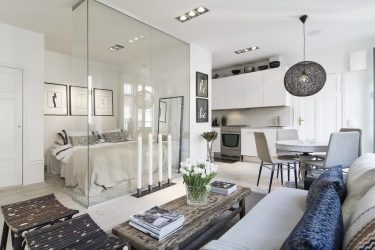 Zoneamento da sala de estar e quarto na mesma sala (235+ Design Photos): use o espaço com benefício e conveniência