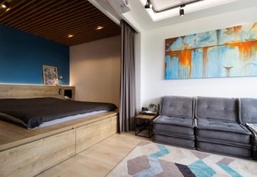 Zoneamento da sala de estar e quarto na mesma sala (235+ Design Photos): use o espaço com benefício e conveniência
