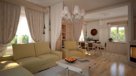 Cozinha design sala de estar em uma casa particular (mais de 200 fotos): técnicas de design e métodos de orçamento de transformação