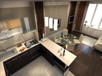 Cozinha design sala de estar em uma casa particular (mais de 200 fotos): técnicas de design e métodos de orçamento de transformação