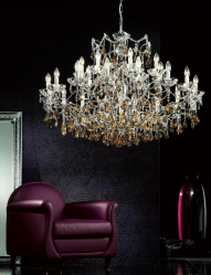 Crie uma bela iluminação (150 + Foto): lustres de cristal no interior da sala e quarto (teto, pendurado, clássico)