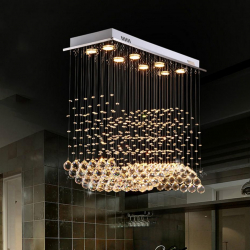 Crie uma bela iluminação (150 + Foto): lustres de cristal no interior da sala e quarto (teto, pendurado, clássico)