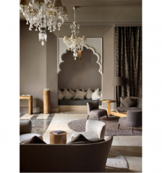 Crie uma bela iluminação (150 + Foto): lustres de cristal no interior da sala e quarto (teto, pendurado, clássico)