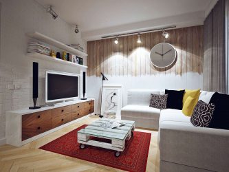 O interior de uma pequena sala de estar: 190+ (Fotos) Idéias modernas (móveis, papel de parede, zoneamento)