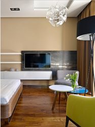 Como pendurar uma TV na parede? Mais de 150 projetos interiores da foto