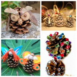 Artesanato de cones de abeto (grandes, pintados) para o Ano Novo (mais de 175 fotos) Belos brinquedos para as férias!