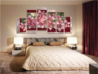 Como fazer espaço no quarto acima da cama: colocação de pinturas pelo Feng Shui. 170+ (Fotos) acentos brilhantes e elegantes