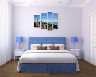 Como fazer espaço no quarto acima da cama: colocação de pinturas pelo Feng Shui. 170+ (Fotos) acentos brilhantes e elegantes