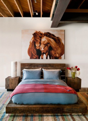 Como fazer espaço no quarto acima da cama: colocação de pinturas pelo Feng Shui. 170+ (Fotos) acentos brilhantes e elegantes