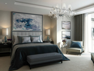 Como fazer espaço no quarto acima da cama: colocação de pinturas pelo Feng Shui. 170+ (Fotos) acentos brilhantes e elegantes