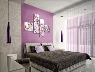 Como fazer espaço no quarto acima da cama: colocação de pinturas pelo Feng Shui. 170+ (Fotos) acentos brilhantes e elegantes