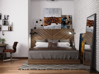 Como fazer espaço no quarto acima da cama: colocação de pinturas pelo Feng Shui. 170+ (Fotos) acentos brilhantes e elegantes