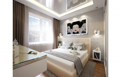 Como fazer espaço no quarto acima da cama: colocação de pinturas pelo Feng Shui. 170+ (Fotos) acentos brilhantes e elegantes