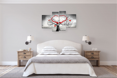 Como fazer espaço no quarto acima da cama: colocação de pinturas pelo Feng Shui. 170+ (Fotos) acentos brilhantes e elegantes