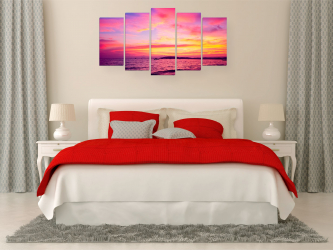 Como fazer espaço no quarto acima da cama: colocação de pinturas pelo Feng Shui. 170+ (Fotos) acentos brilhantes e elegantes